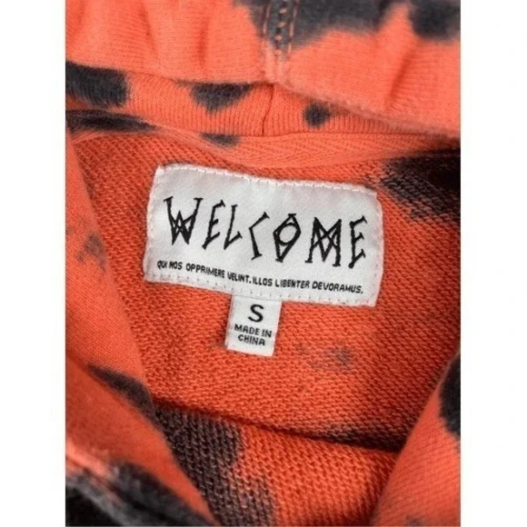 Welcome Skateboards Red Black Tie Dye Hoodie Men S 90s Skater Streetwear Style - Picture 6 of 9